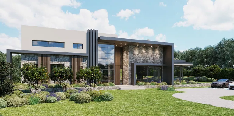 Building plot of 4,270 m² in Mougins: rendering of a villa project