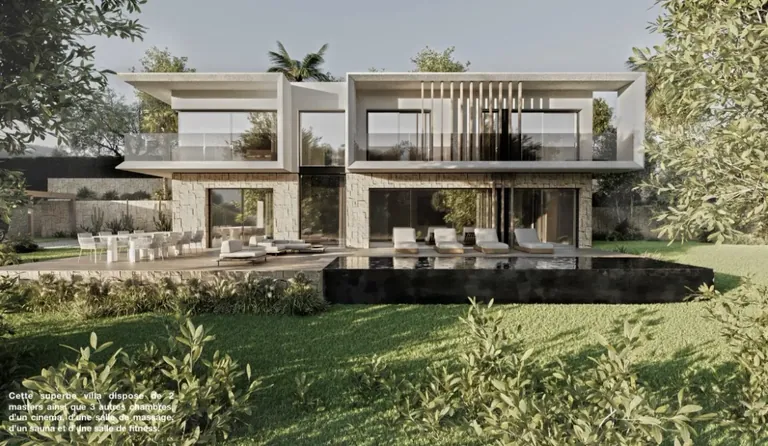 Building plot of 1,393 m² in Golfe-Juan: rendering of a villa project
